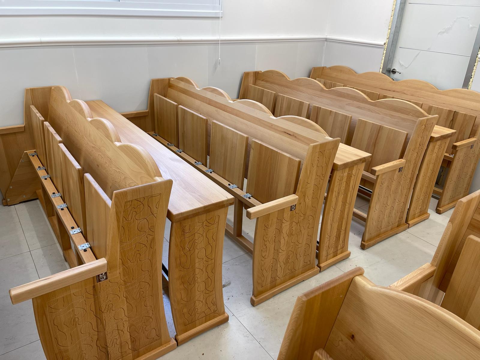 Netzach Synagogue Pew with classic design and durable construction