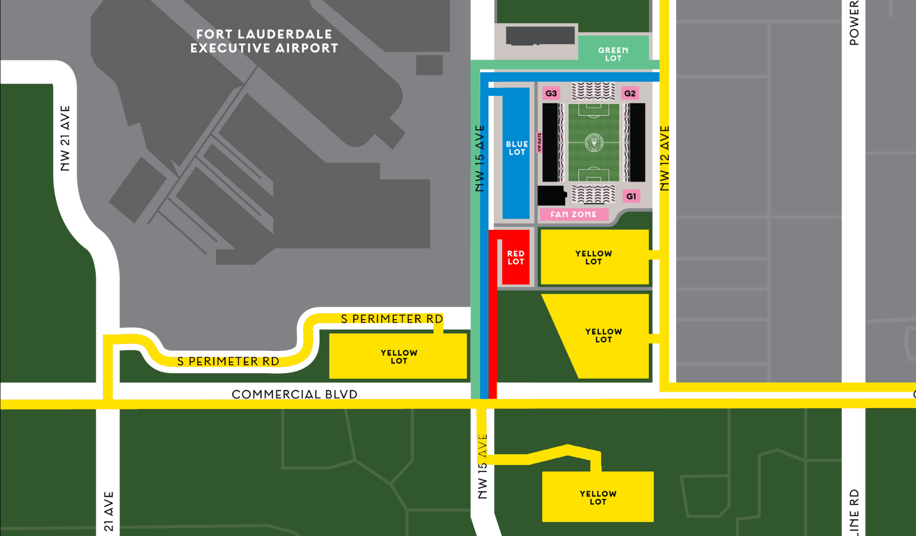 Chase Stadium on a map