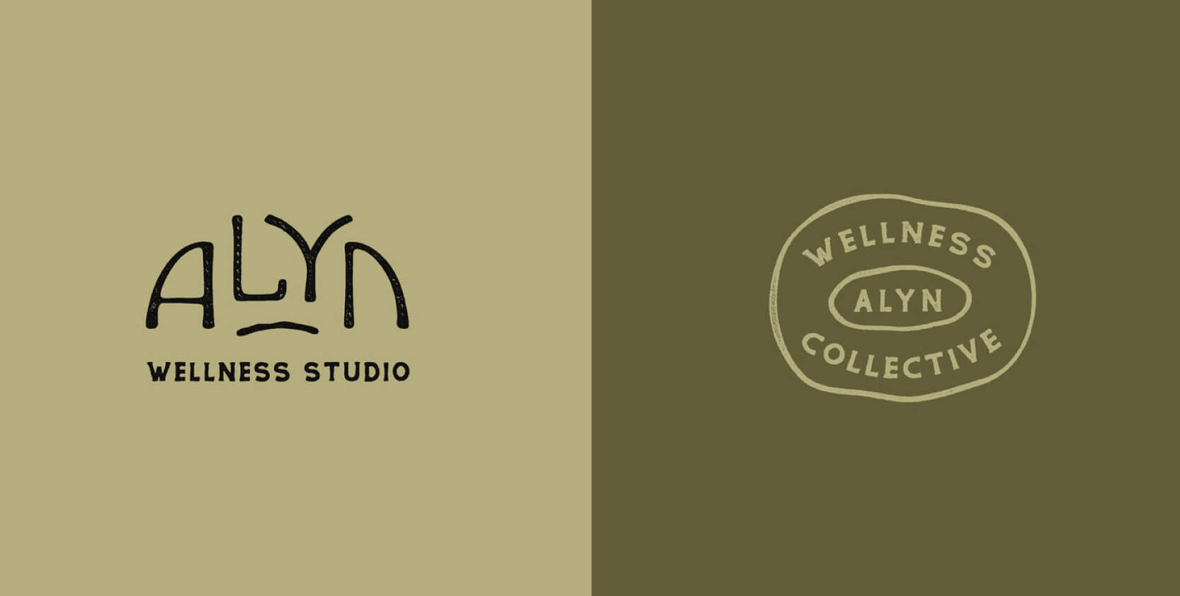 Hand-inspired wellness logo with organic imperfect details and natural typography