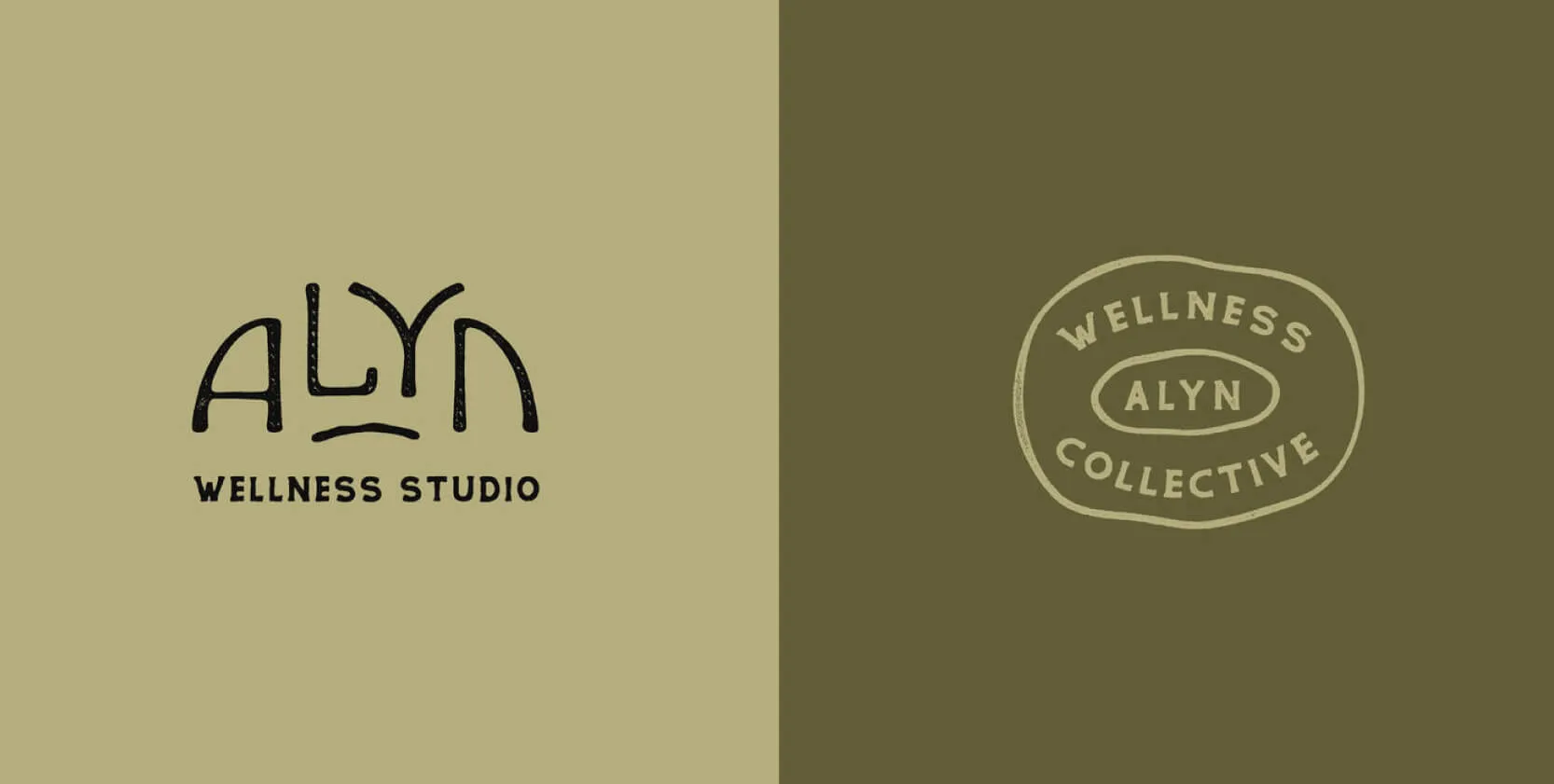 Hand-inspired wellness logo with organic imperfect details and natural typography