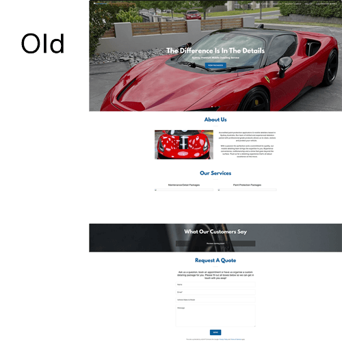 Imperial Shinez Old Website Mockup