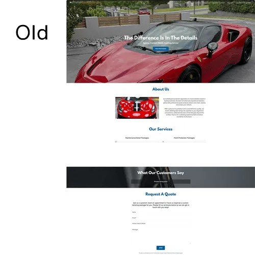 Imperial Shinez Old Website Mockup