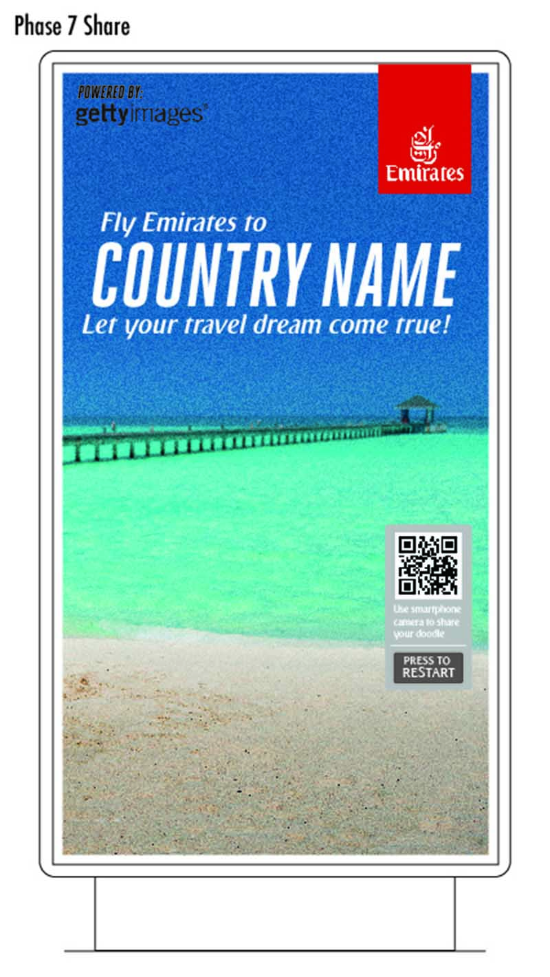 Doodle Destinations Phase 7 — matched destination revealed alongside the original sketch, with personalised flight offer and CTA
