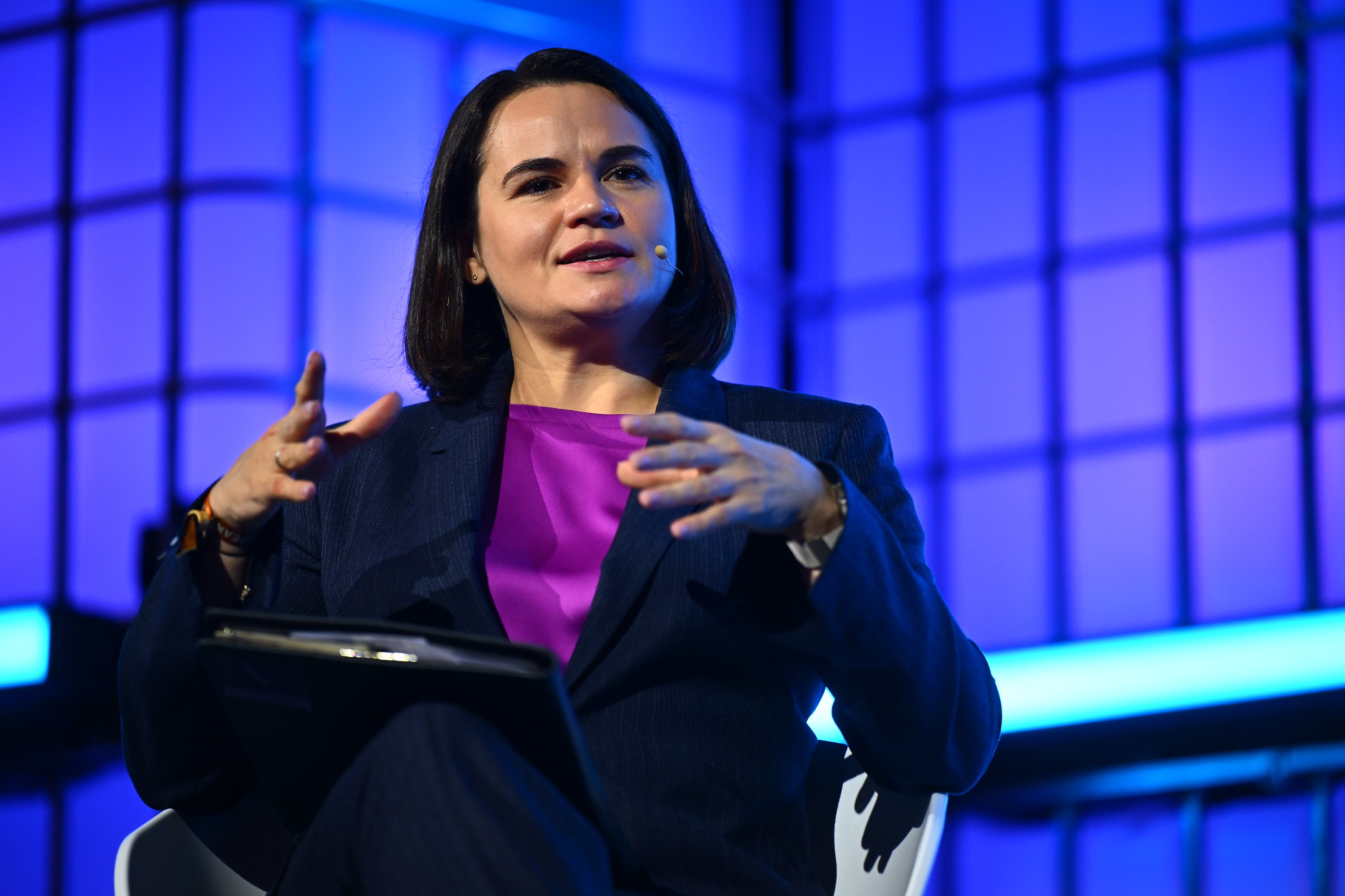 Speaker on stage at Web Summit Lisbon