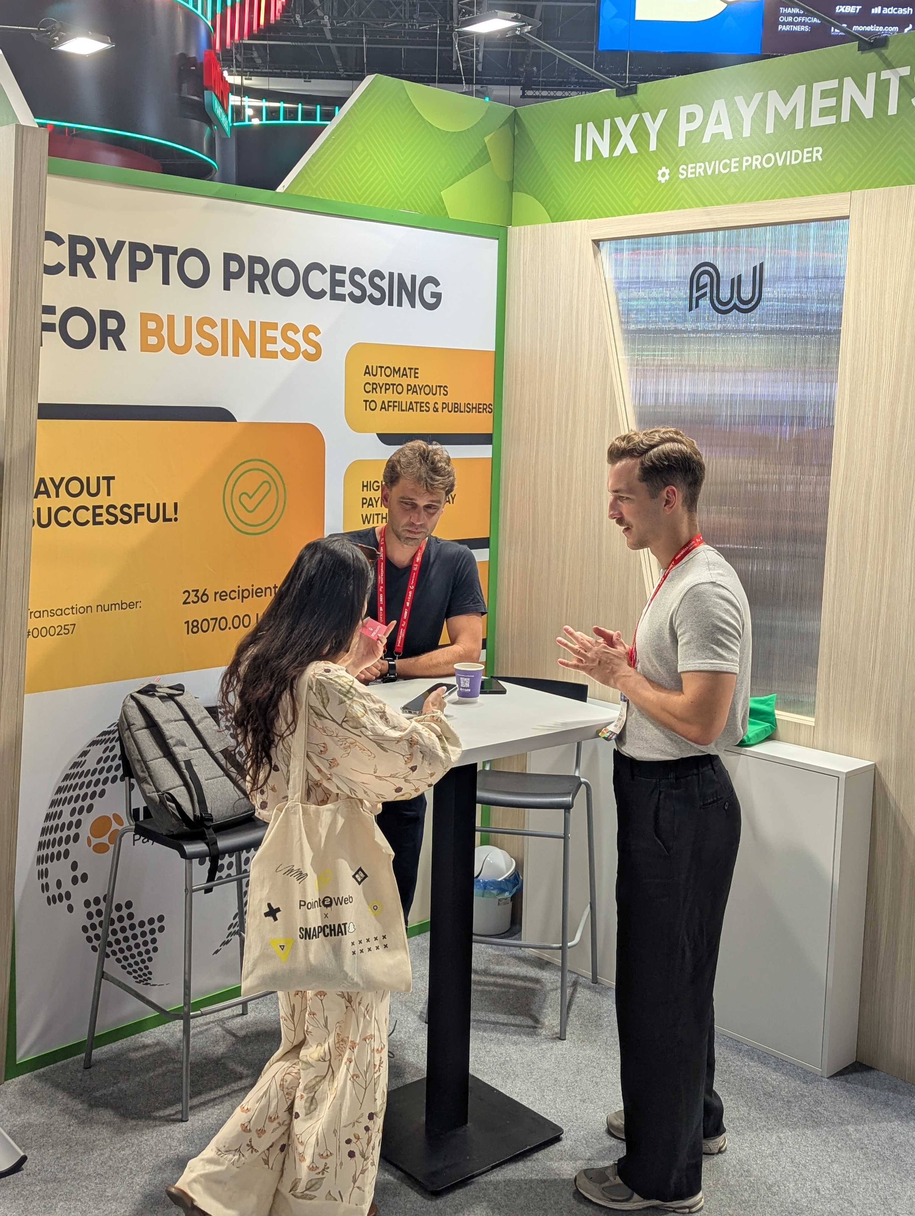 INXY Payments stand at Affiliate World Europe in Budapest