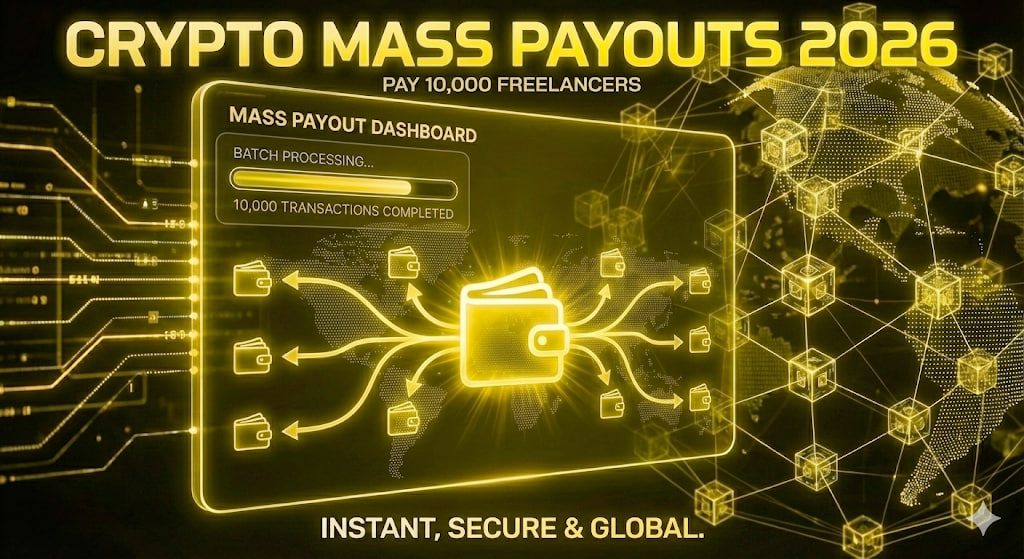 Header: crypto mass payouts 2026 to pay thousands of freelancers