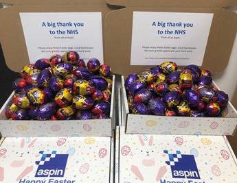 BHETA Support Provider, Aspin, delivers Easter treats to the NHS