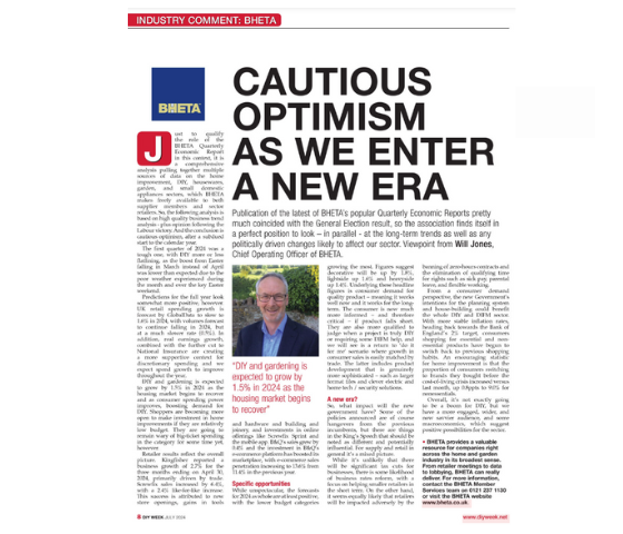 Cautious optimism as we enter a new era, DIY Week, August 2024