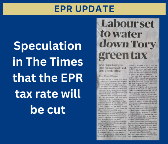Ministers set to 'water down' EPR packaging tax this week, says The Times