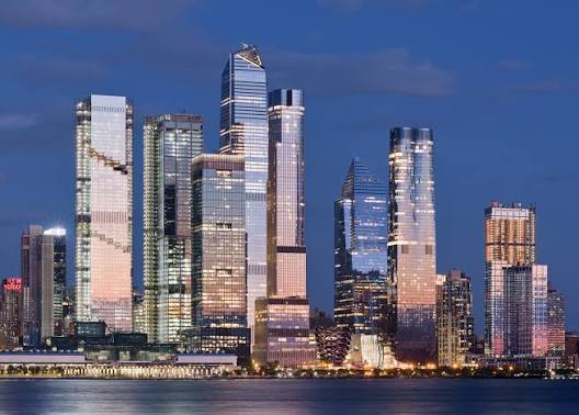 Photo of Hudson Yards along the water.