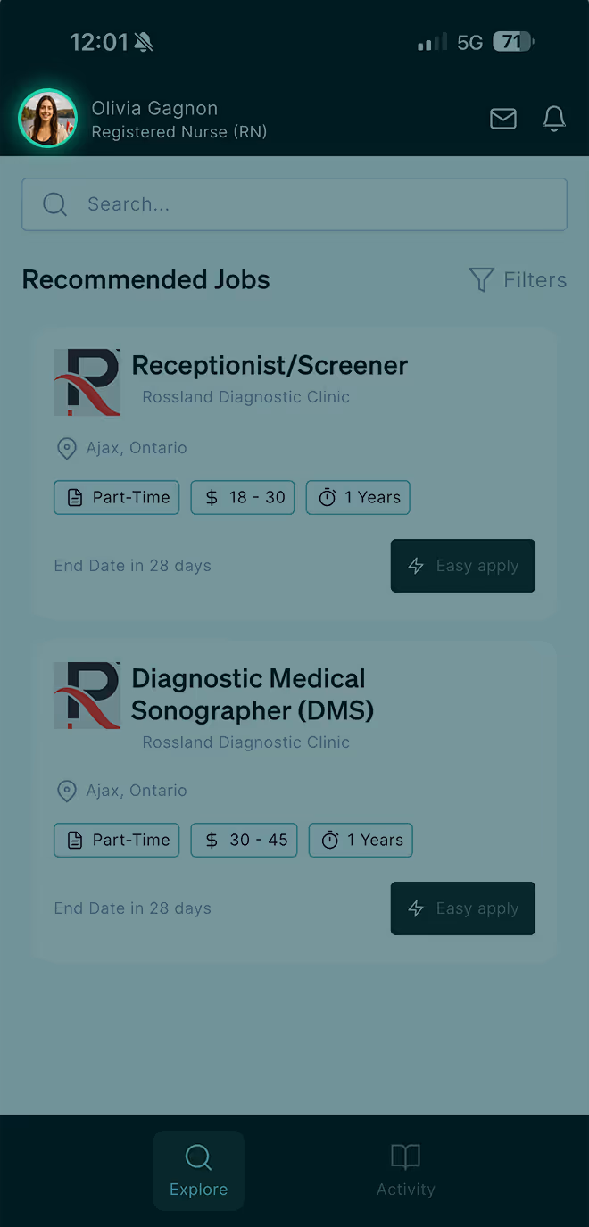 App screenshot with a spotlight on the profile image