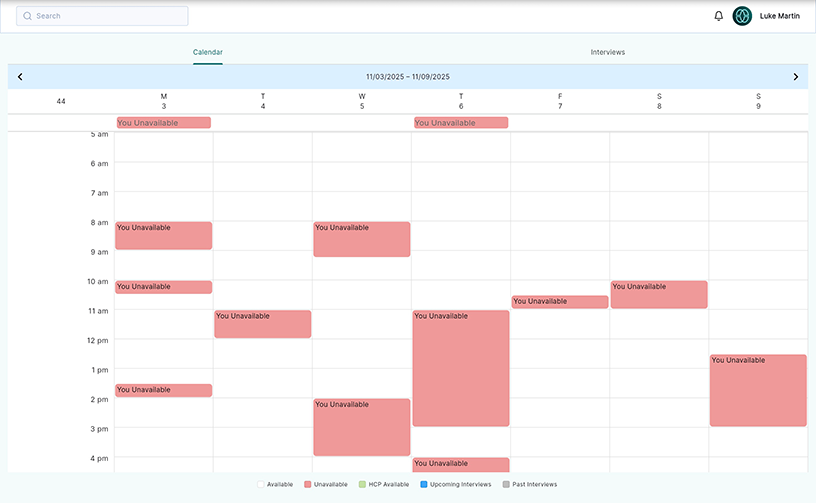 Interviews listed in your agenda