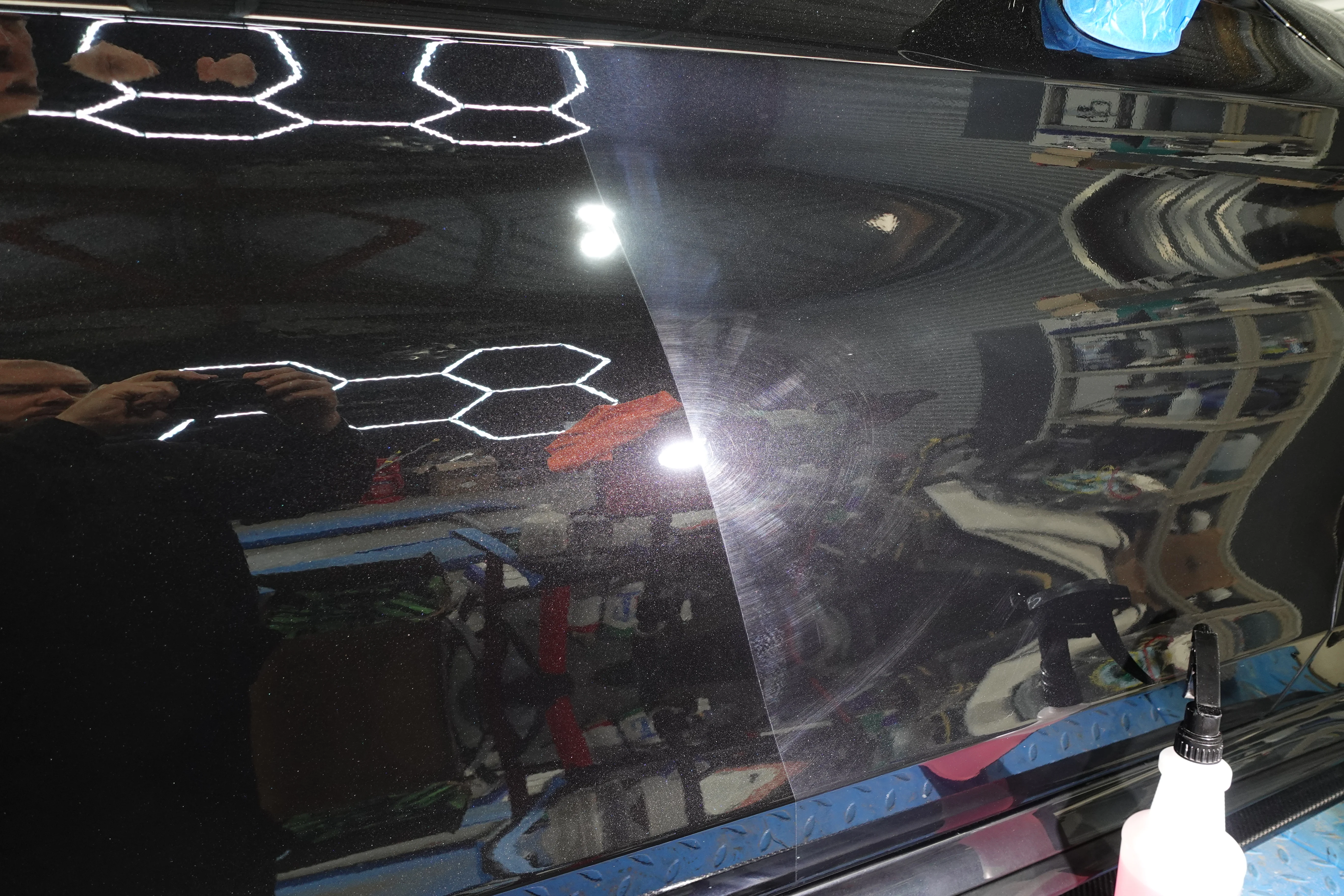 Ceramic coating preperation and application, paint correction, Mercedes C63. Berkshire, Reading, On Track Detailing