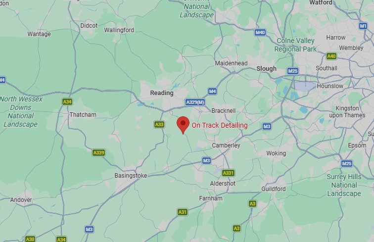 Location of On Track Detailing, Berkshire. RG40 4QT, Wokingham, Bracknell, Car Detailing and Ceramic Coating, Paint Protection Film PPF 