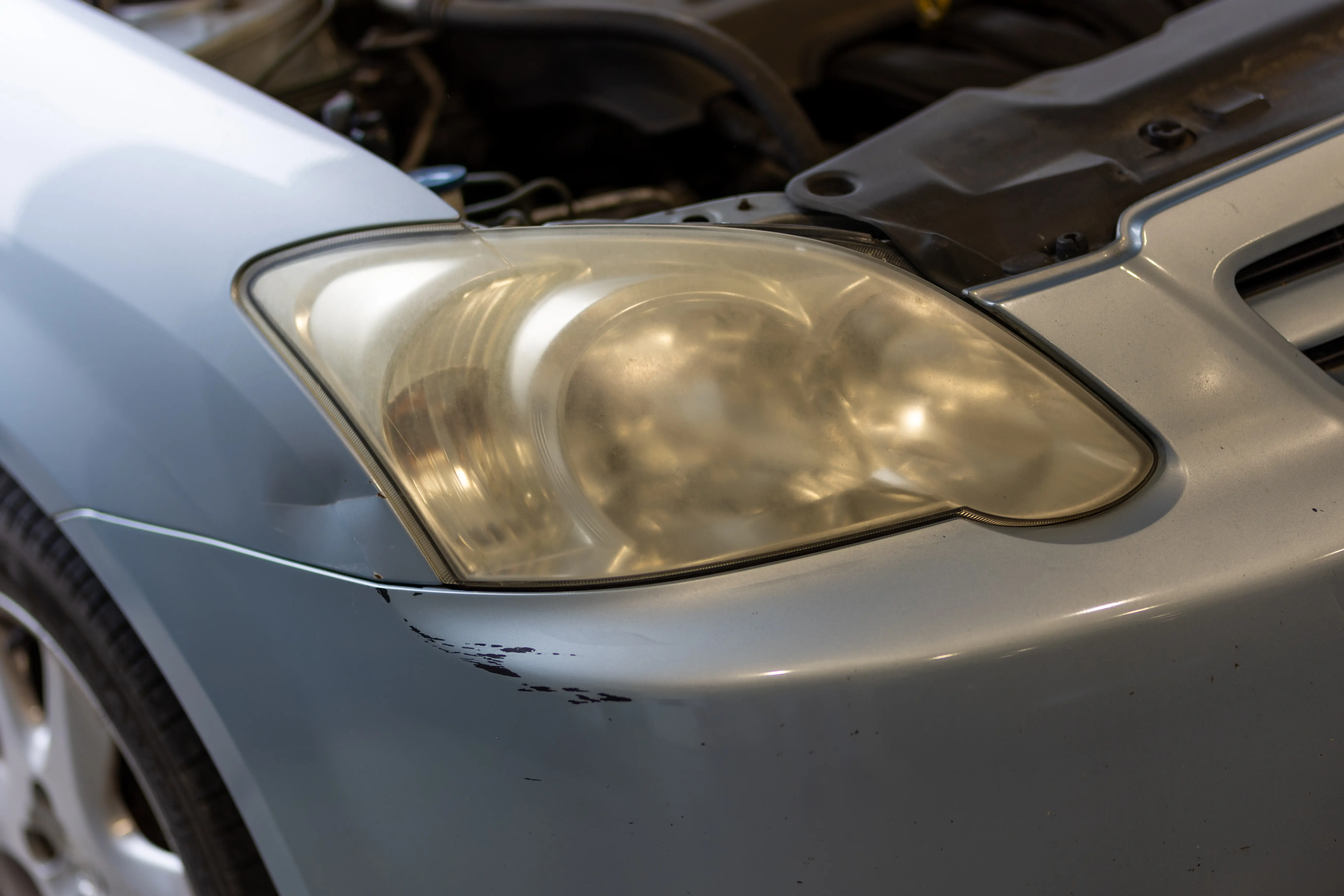 headlight restoration and polishing, berkshire, reading, on track detailing, faded headlights, before