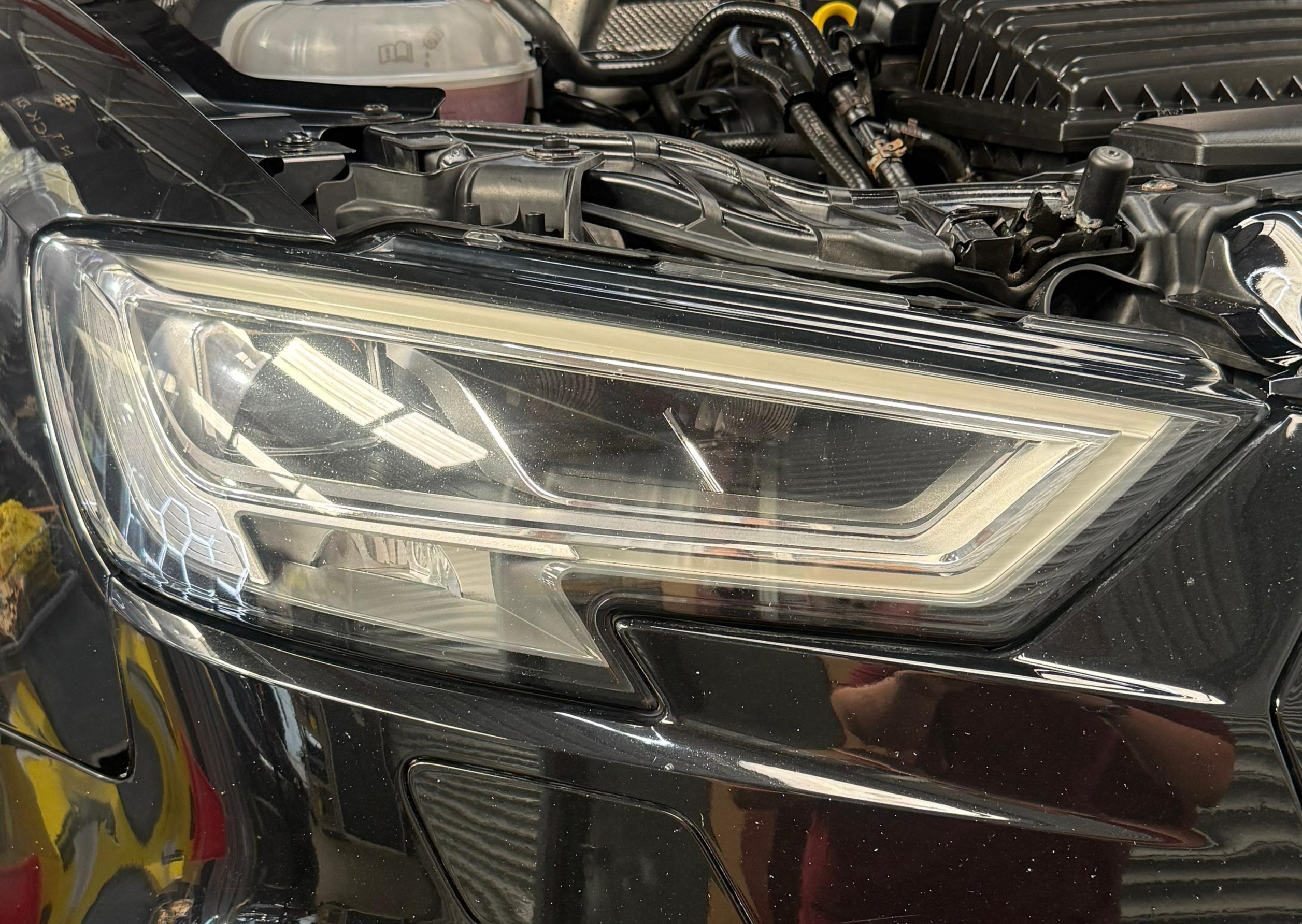 Audi A3 headlights before tinted smoked PPF application fully road legal 50% VLT