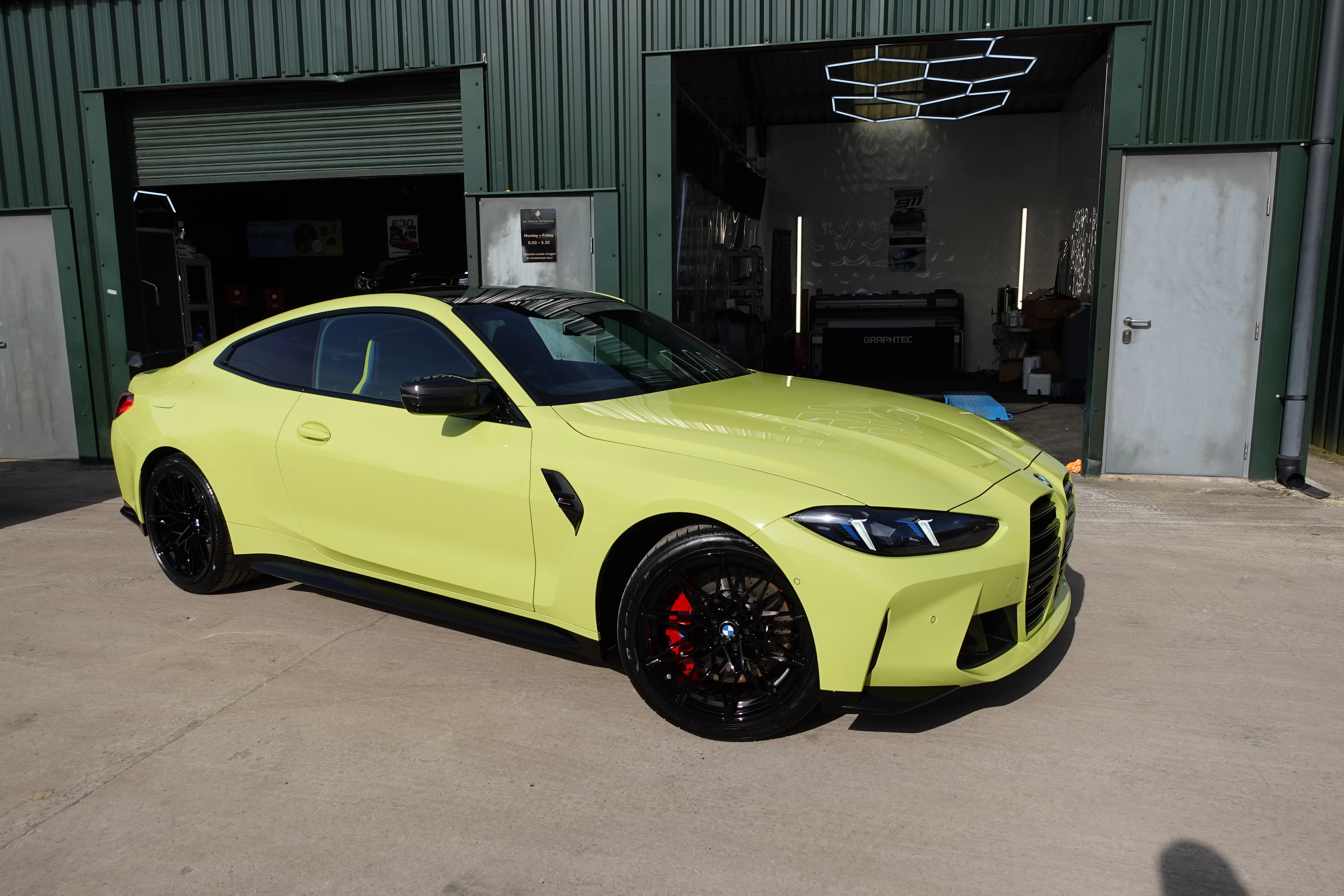 BMW M4 After Full Car Paint Protection Film Installation Sao Paulo Yellow, Direct from BMW Dealership
