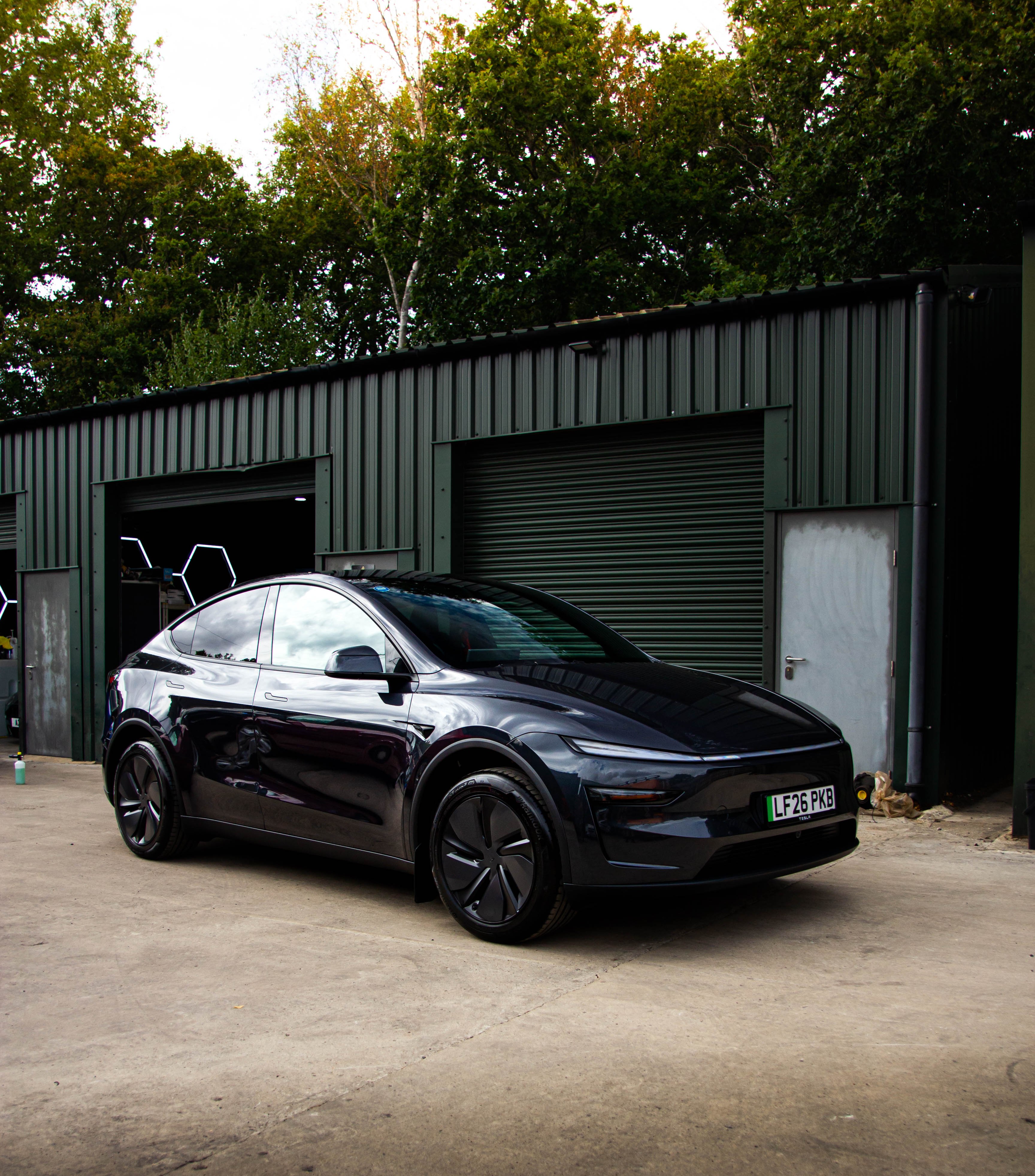 Tesla Model Y After a New Car Detail with Ceramic Coating