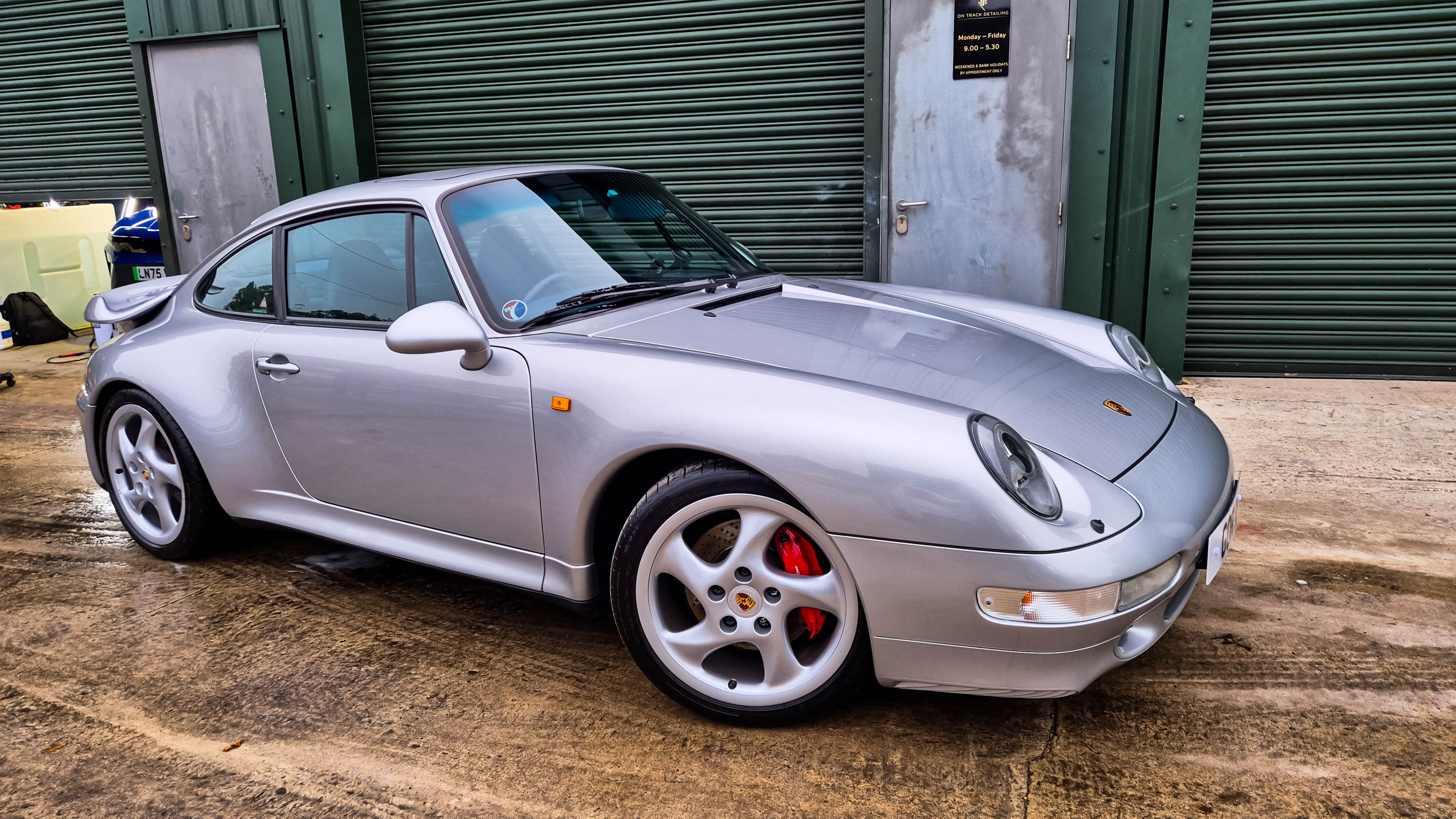 Porsche 911 993 Turbo - Removal of more than 20-year-old PPF followed by paint correction and new Front End Paint Protection Film package, and ceramic coating. 