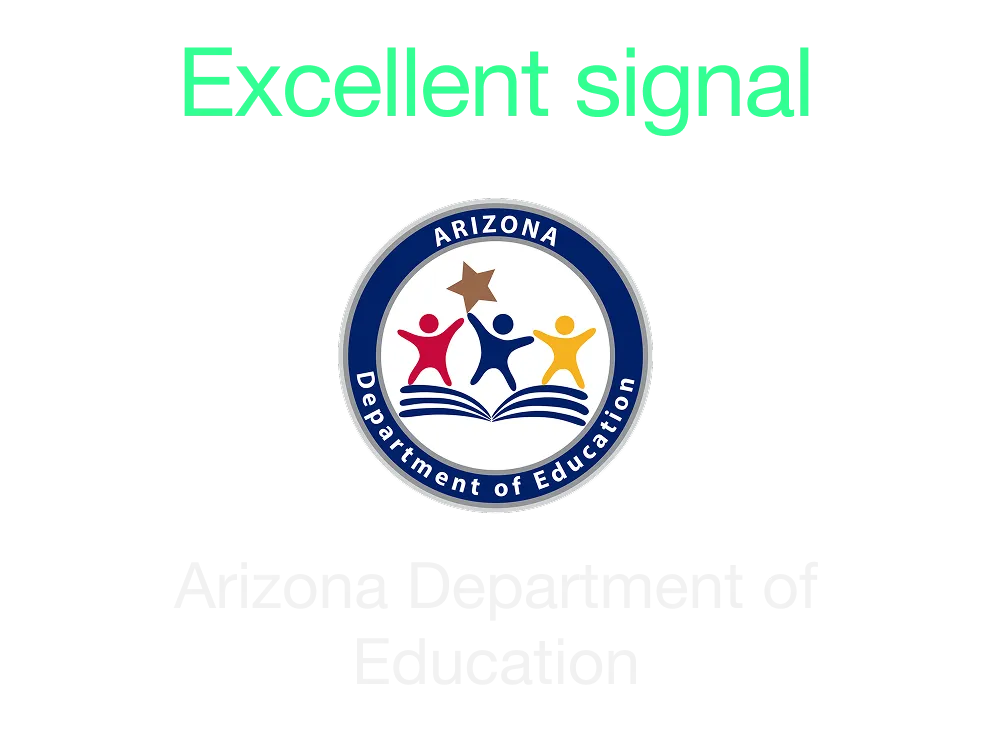 Represent an excellent signal of Arizona Department of education