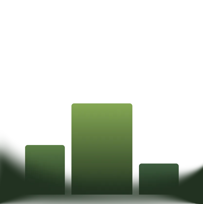 Three-green-block podium with the tallest center block crowned by a white laurel wreath symbolizing first place.