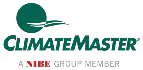 ClimateMaster logo, a member of the NIBE Group, specializing in efficient heating and cooling solutions.
