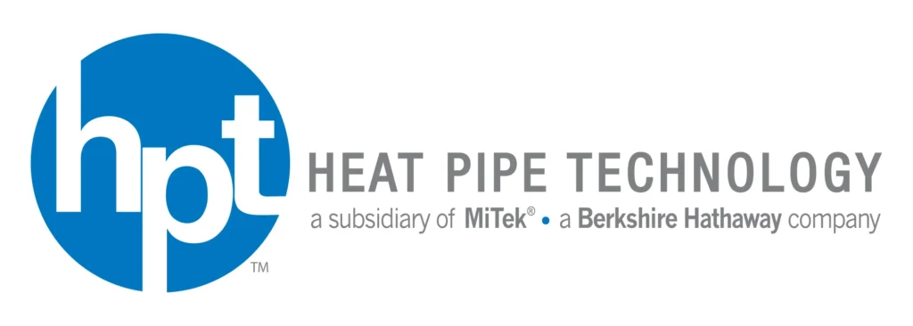 Heat Pipe Technology logo, a subsidiary of MiTek, a Berkshire Hathaway company, promoting energy-efficient solutions.
