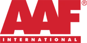 AAF International red logo with bold letters and registered trademark symbol