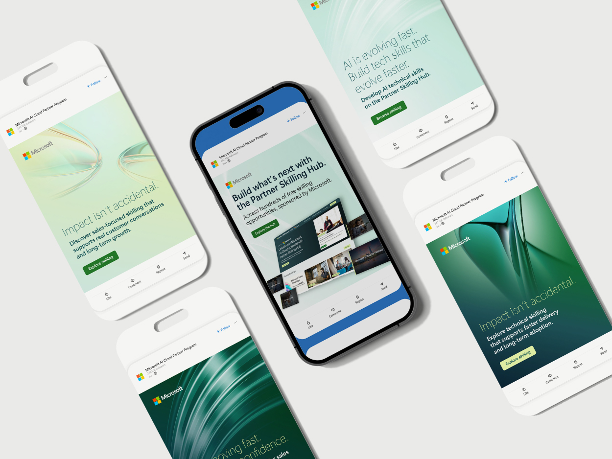 Microsoft Global Channel Partner | Paid + organic social campaigns