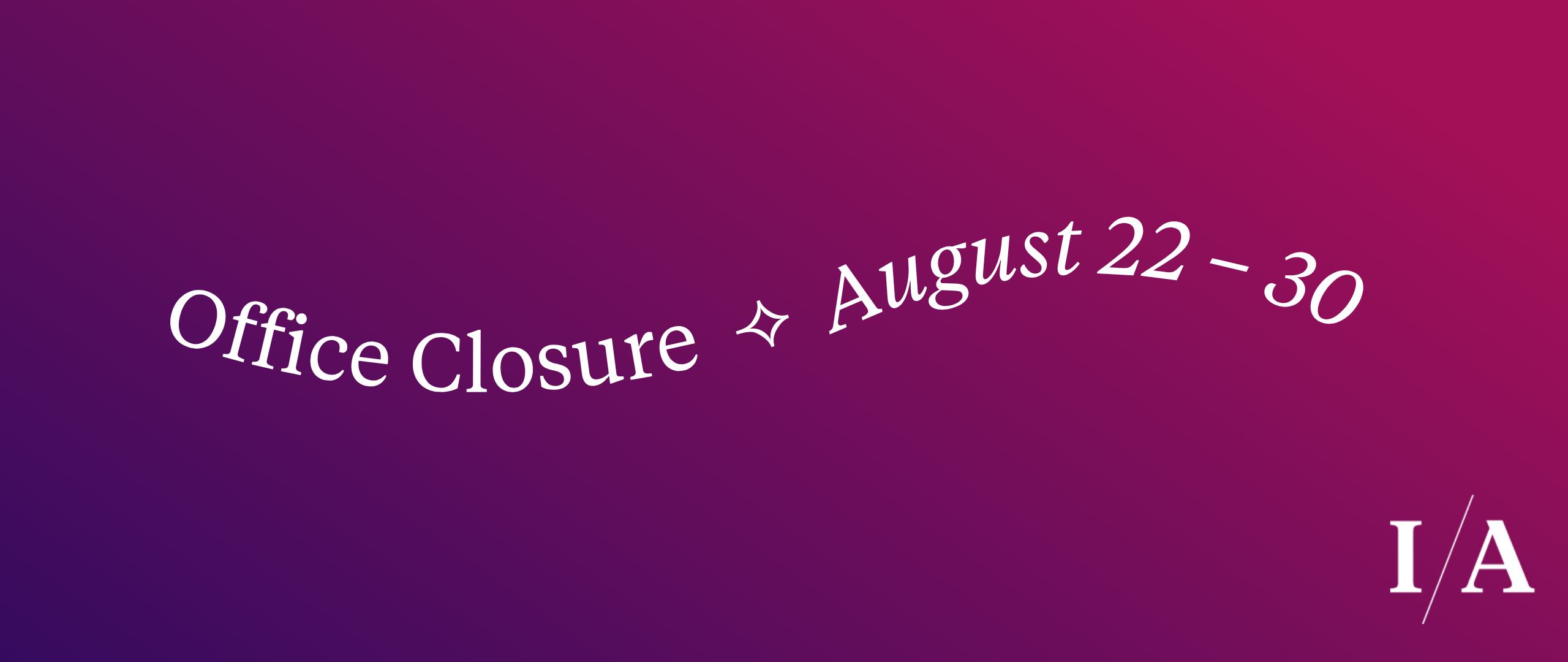 Summer Office Closure