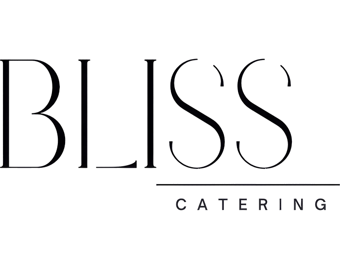 BLISS Catering logo with BLISS in large black letters and CATERING in smaller letters underneath.