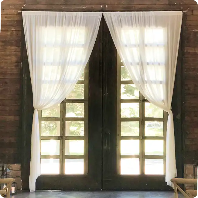 Pulled back curtains