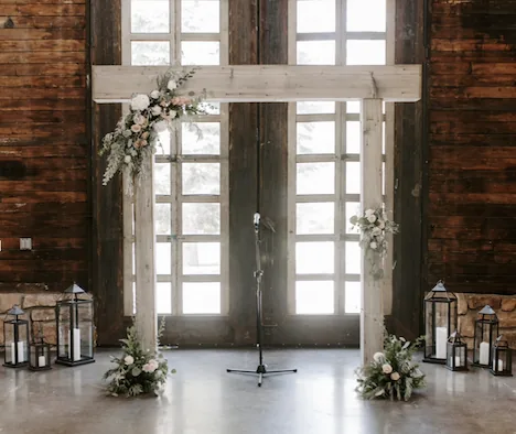 Wooden arch backdrop