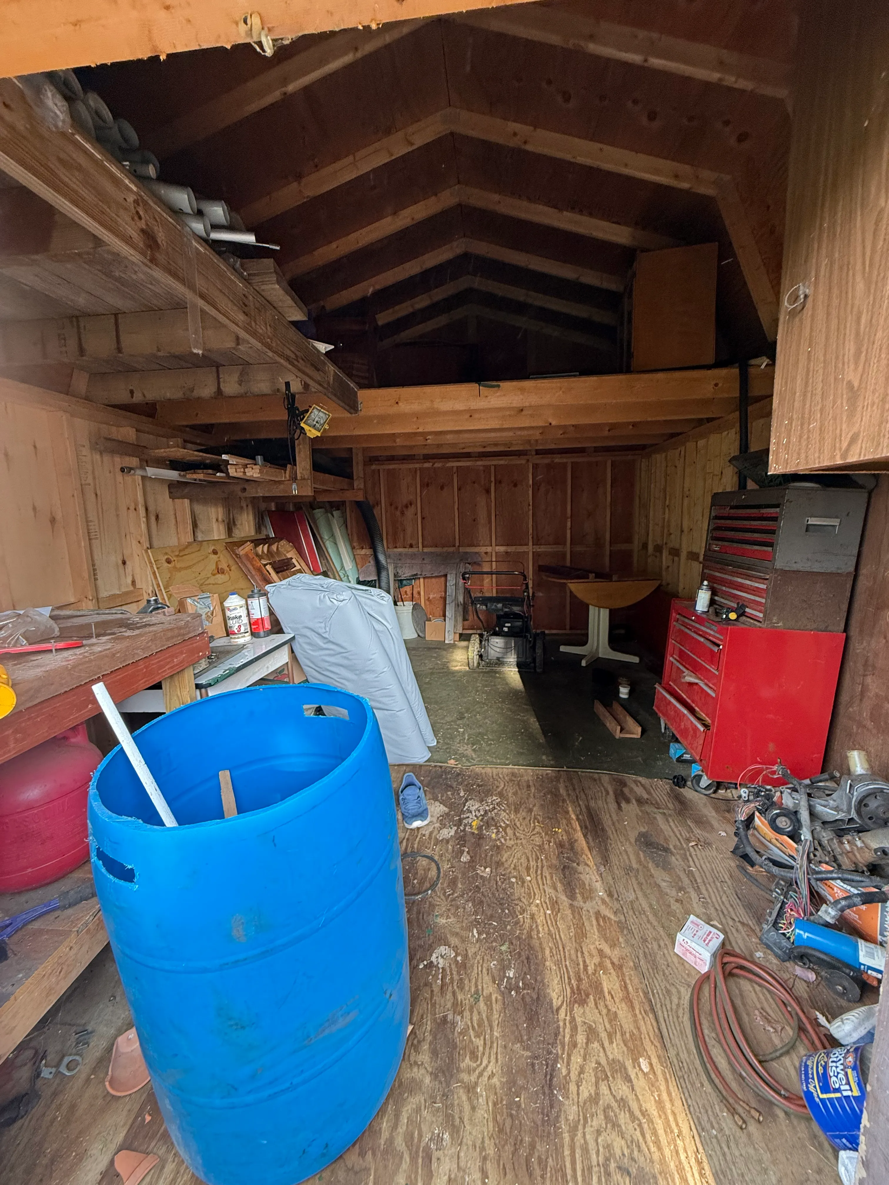 A shed in Orville Oh, that is full of junk.