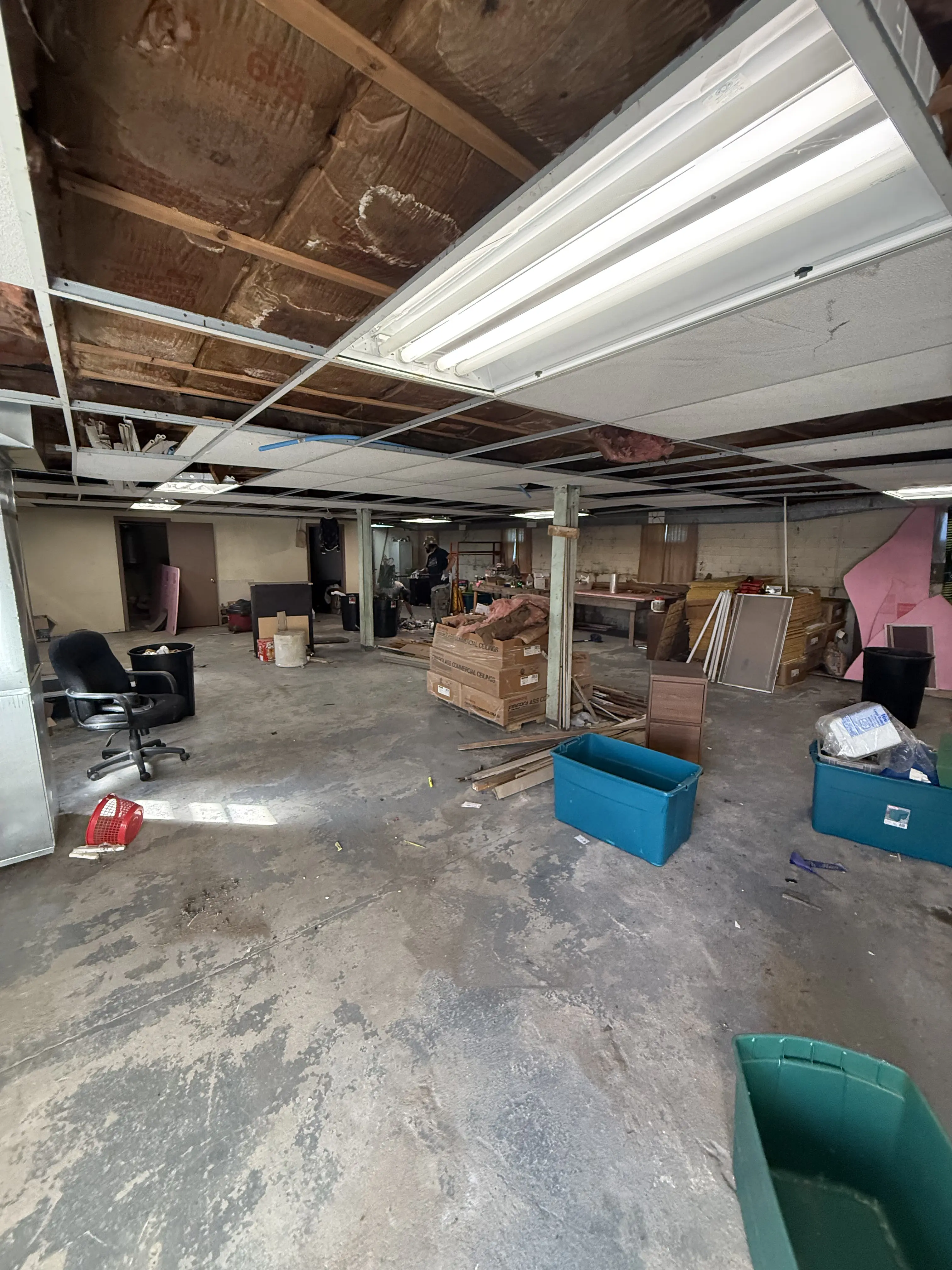 a clean garage no clutter, its swept up ready for endless possibilities 