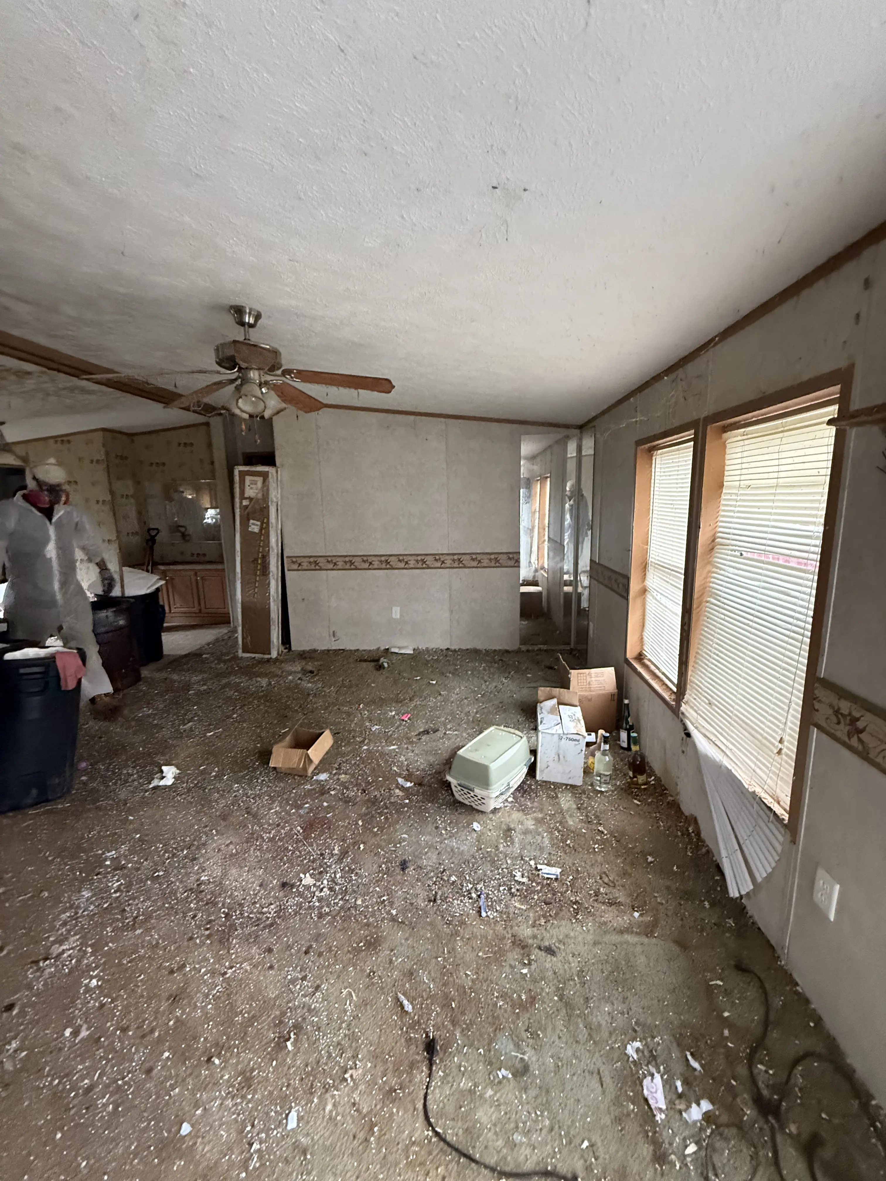 a clean garage no clutter, its swept up ready for endless possibilities 
