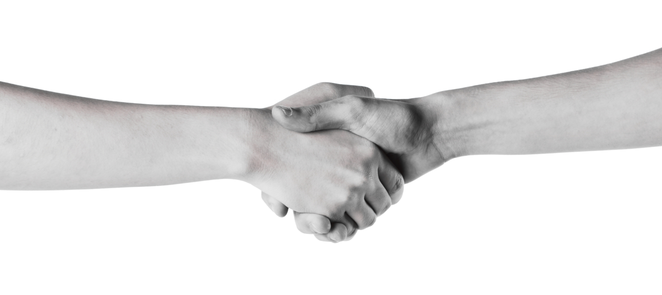 Zwei Hände geben sich zum Händedruck, darunter der Text 'unsere Partner'.