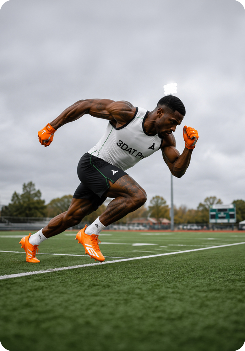 Athlete sprinting during a benchmarking session