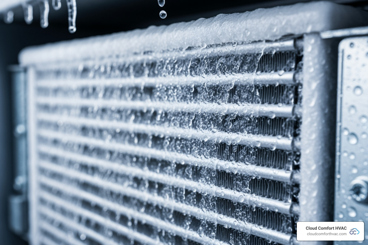 Ice built up on an AC evaporator coil - AC blowing hot