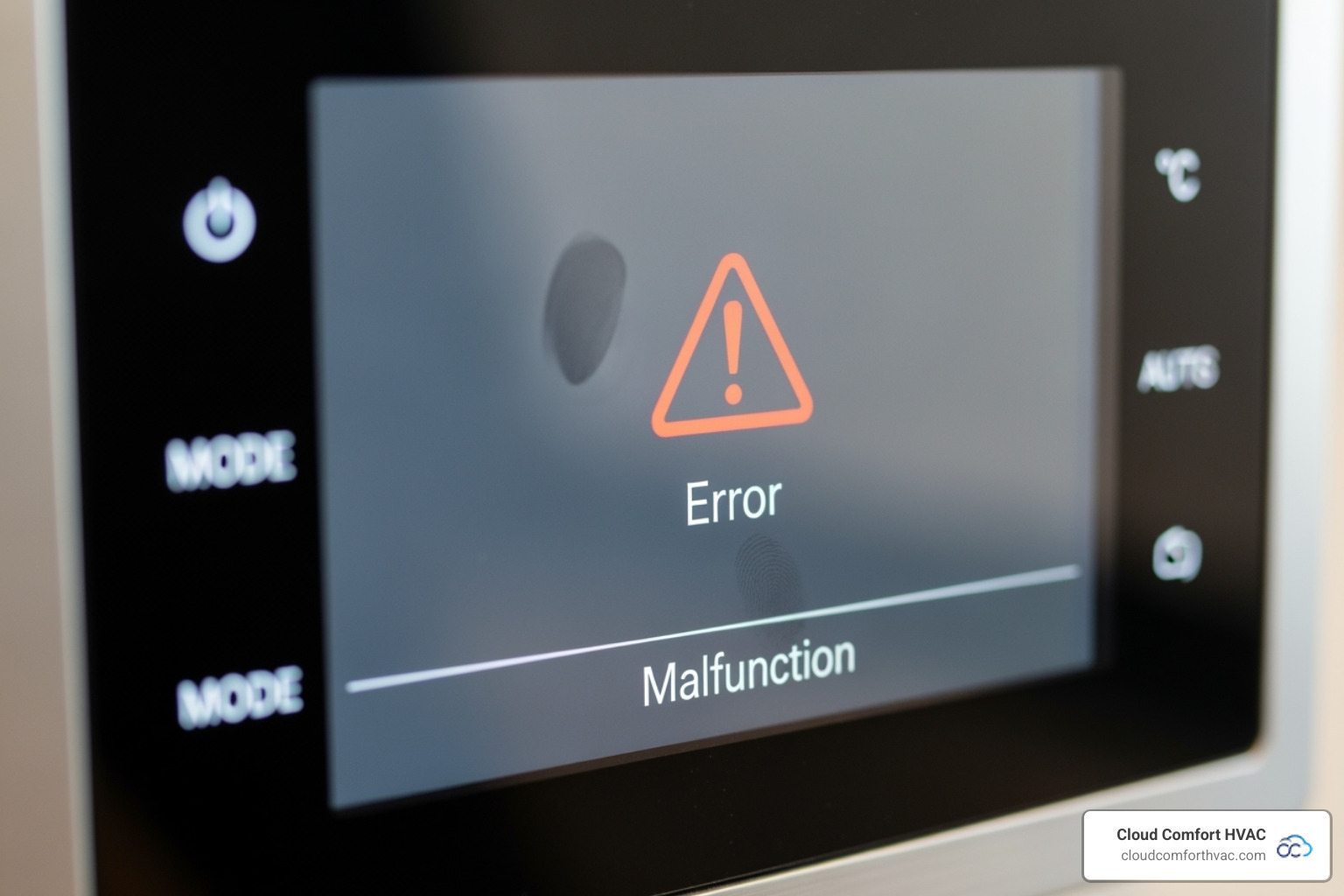 A thermostat displaying an error message - hvac repair in torrance