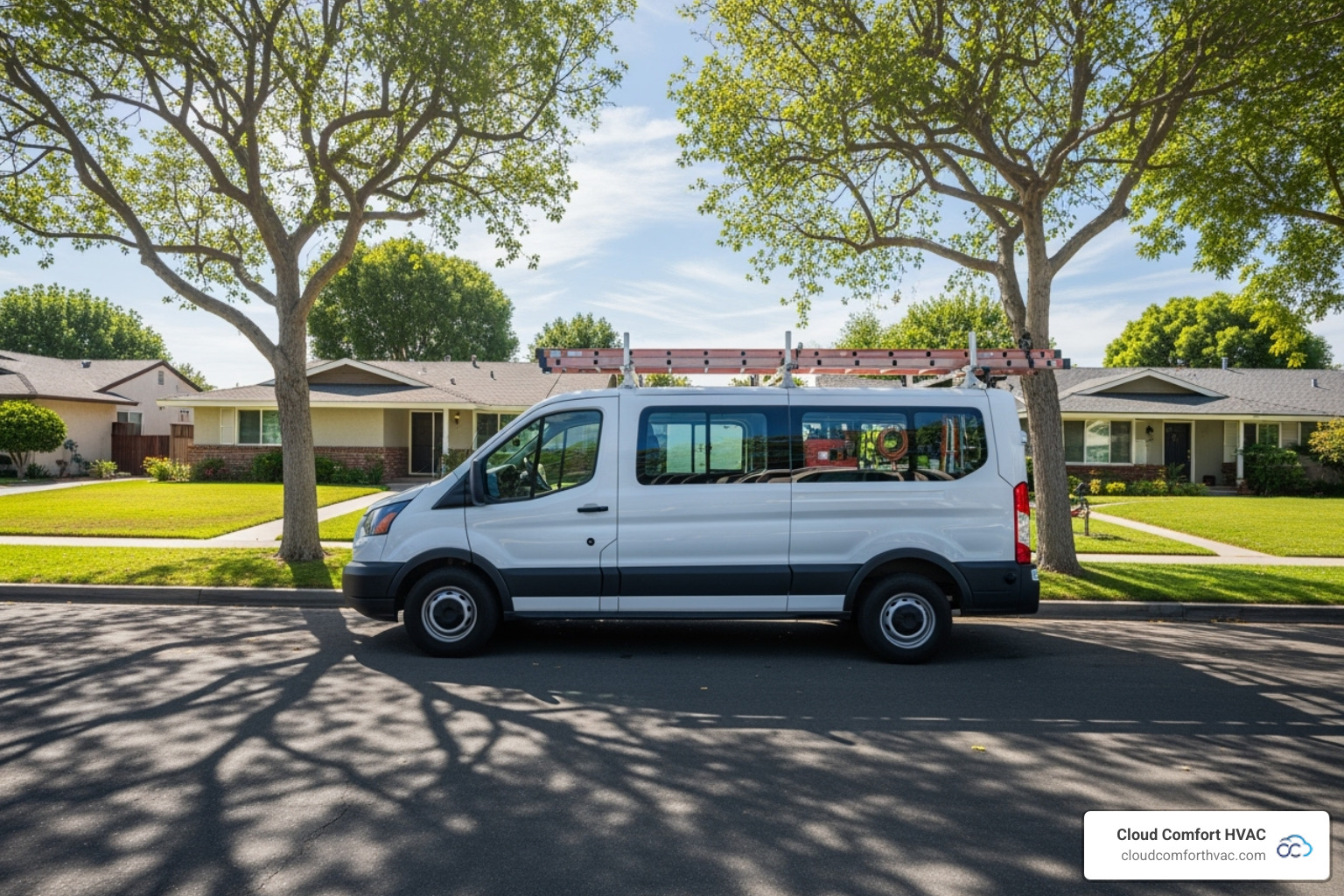 Cloud Comfort HVAC van in Carson neighborhood - ductless mini split installation carson, ca