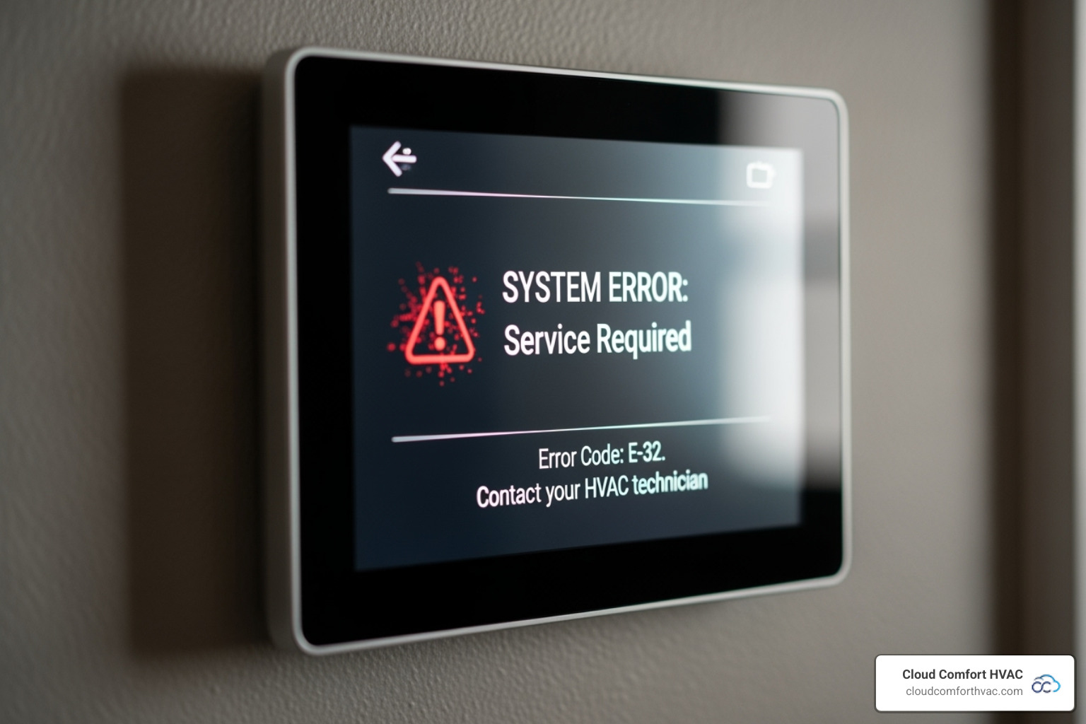 digital thermostat displaying an error message - furnace repair carson, ca