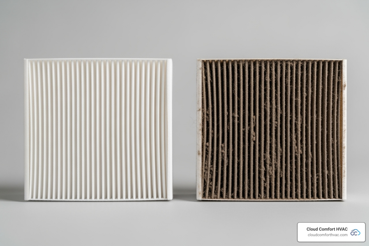 clean air filter next to a dirty one - ac repair manhattan beach, ca