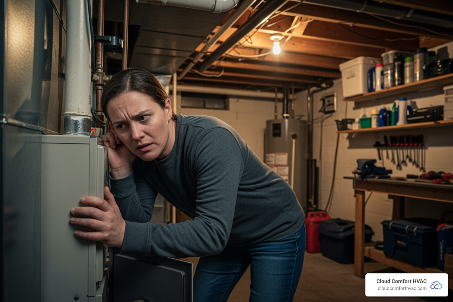 homeowner listening to strange furnace noise - heating maintenance company torrance ca homeowner listening to strange furnace noise - heating maintenance company torrance ca