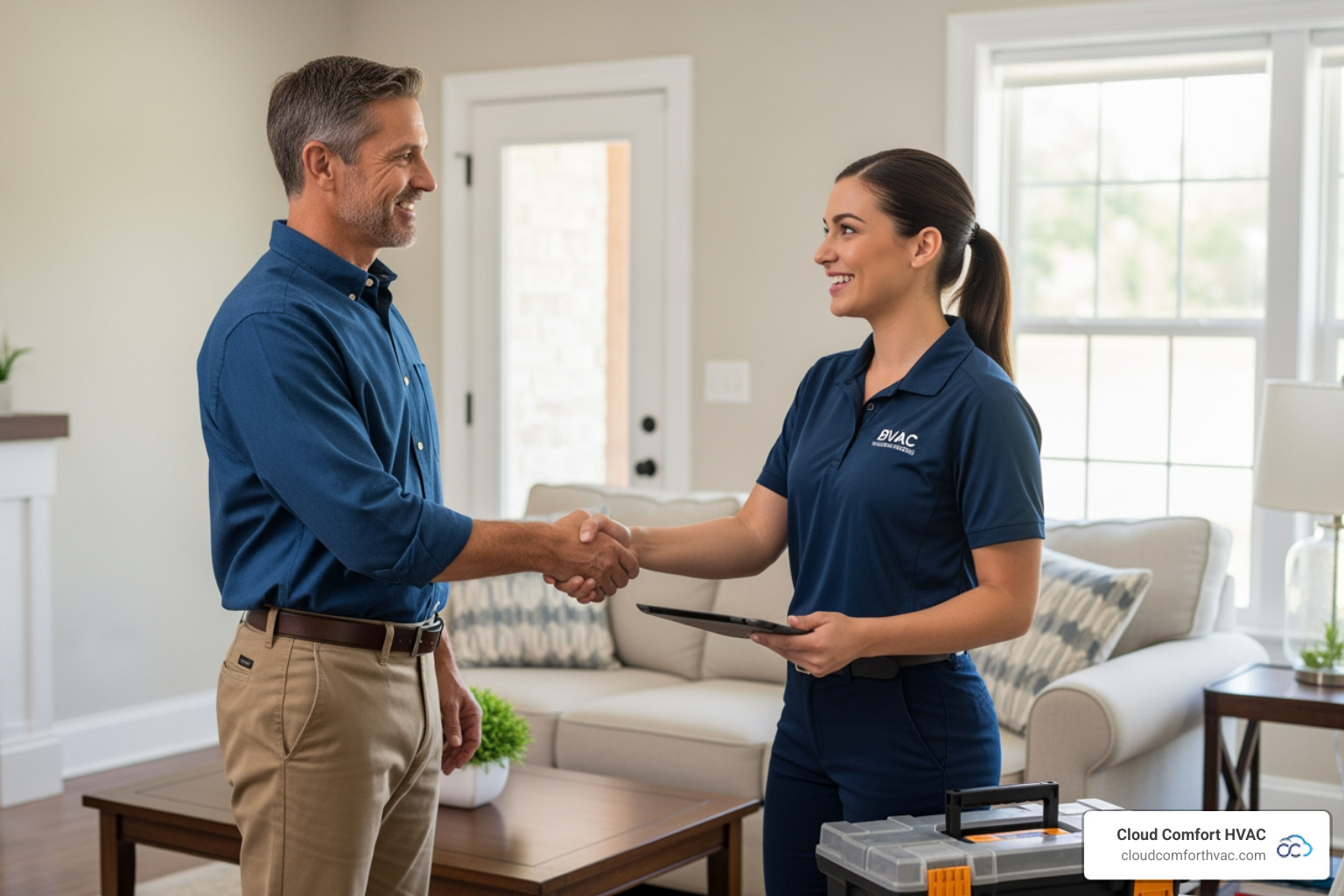 homeowner shaking hands with trusted technician - heating maintenance price torrance homeowner shaking hands with trusted technician - heating maintenance price torrance