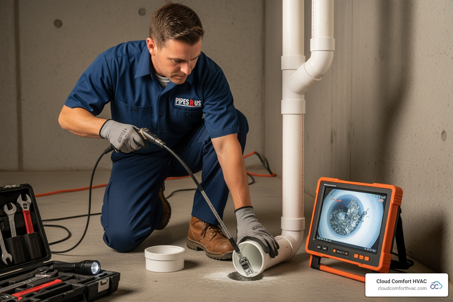 plumber using a camera for a drain inspection - emergency plumber rancho palos verdes