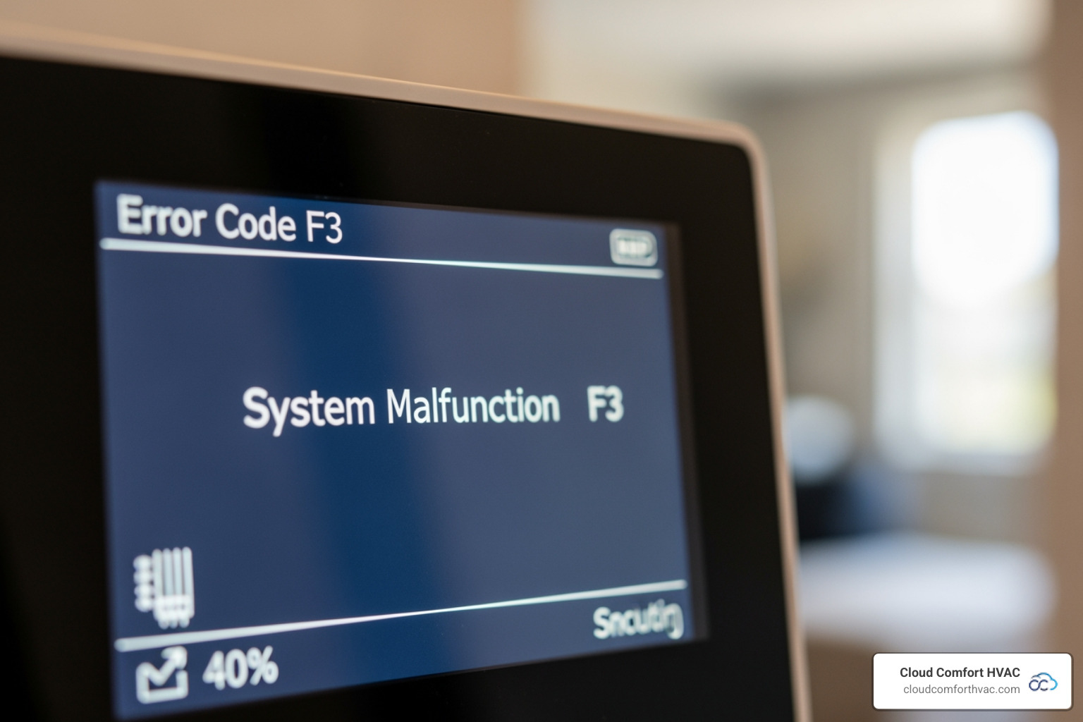 A thermostat displaying an error message, indicating a heating system malfunction - emergency heating service estimate torrance