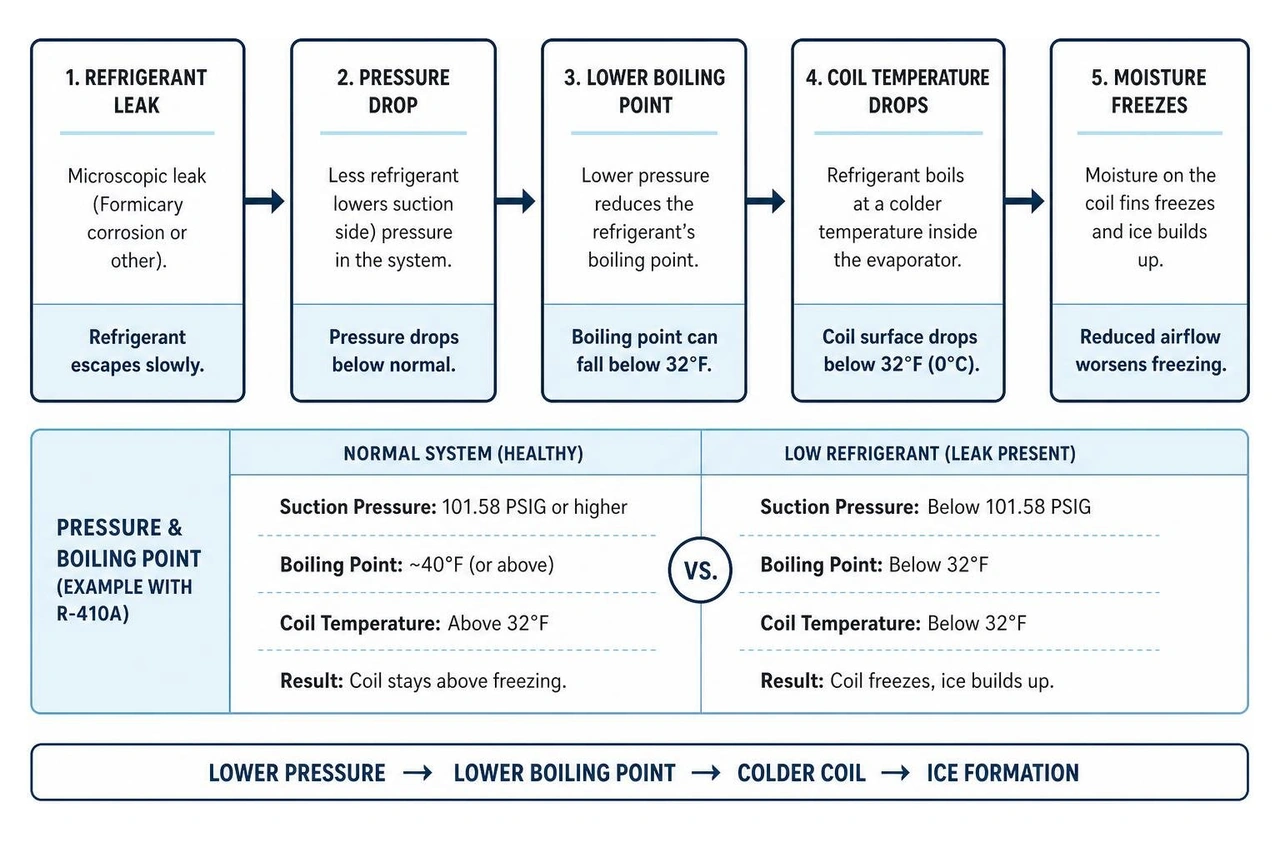 AC refrigerant pressure and coil freezing diagram AC refrigerant pressure and coil freezing diagram