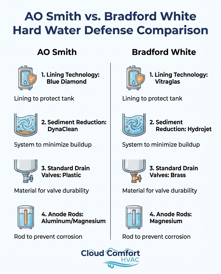AO Smith vs. Bradford White Hard Water Defense Comparison