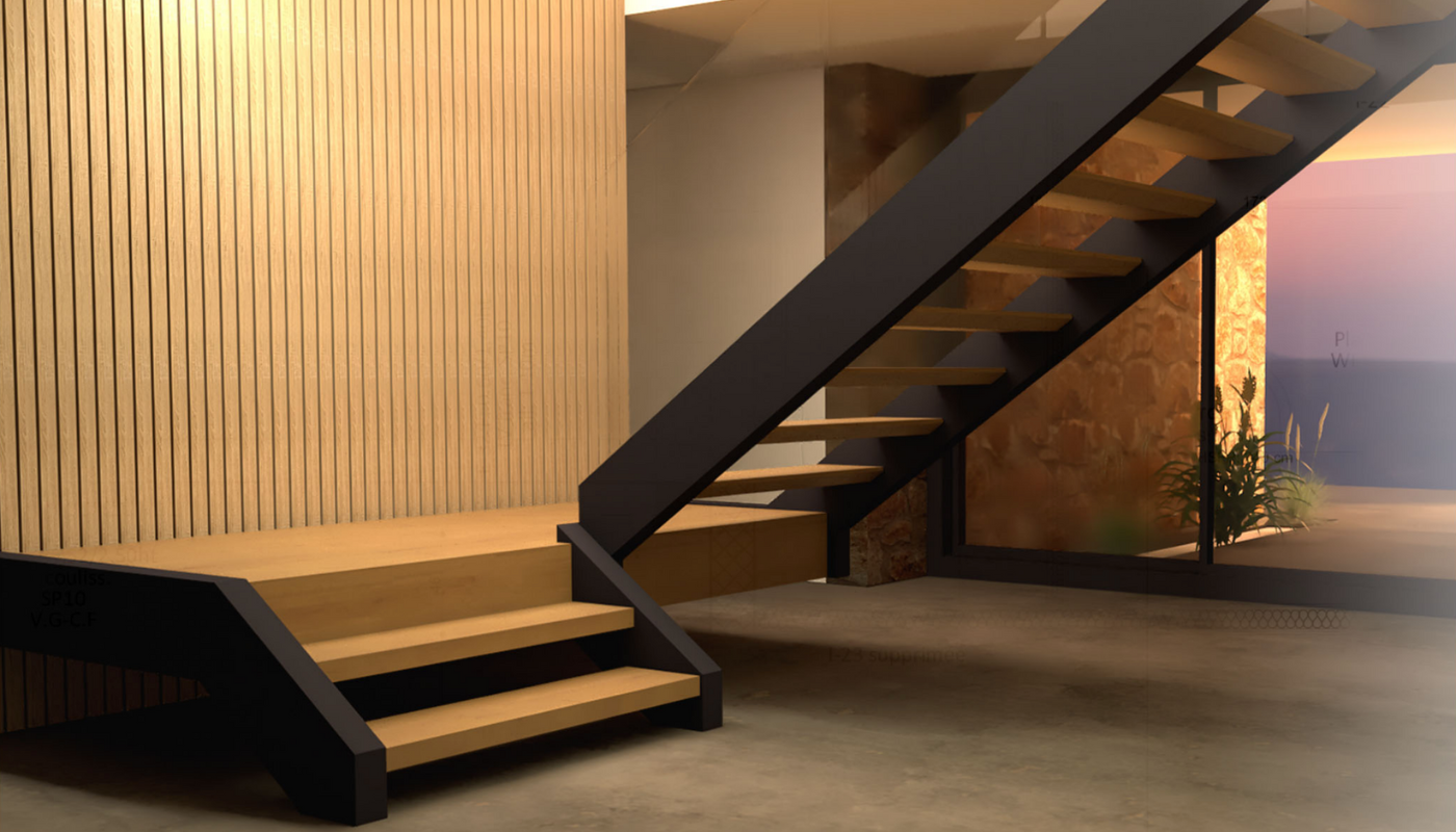 Escalier bois & metal - Rizzi Fermetures